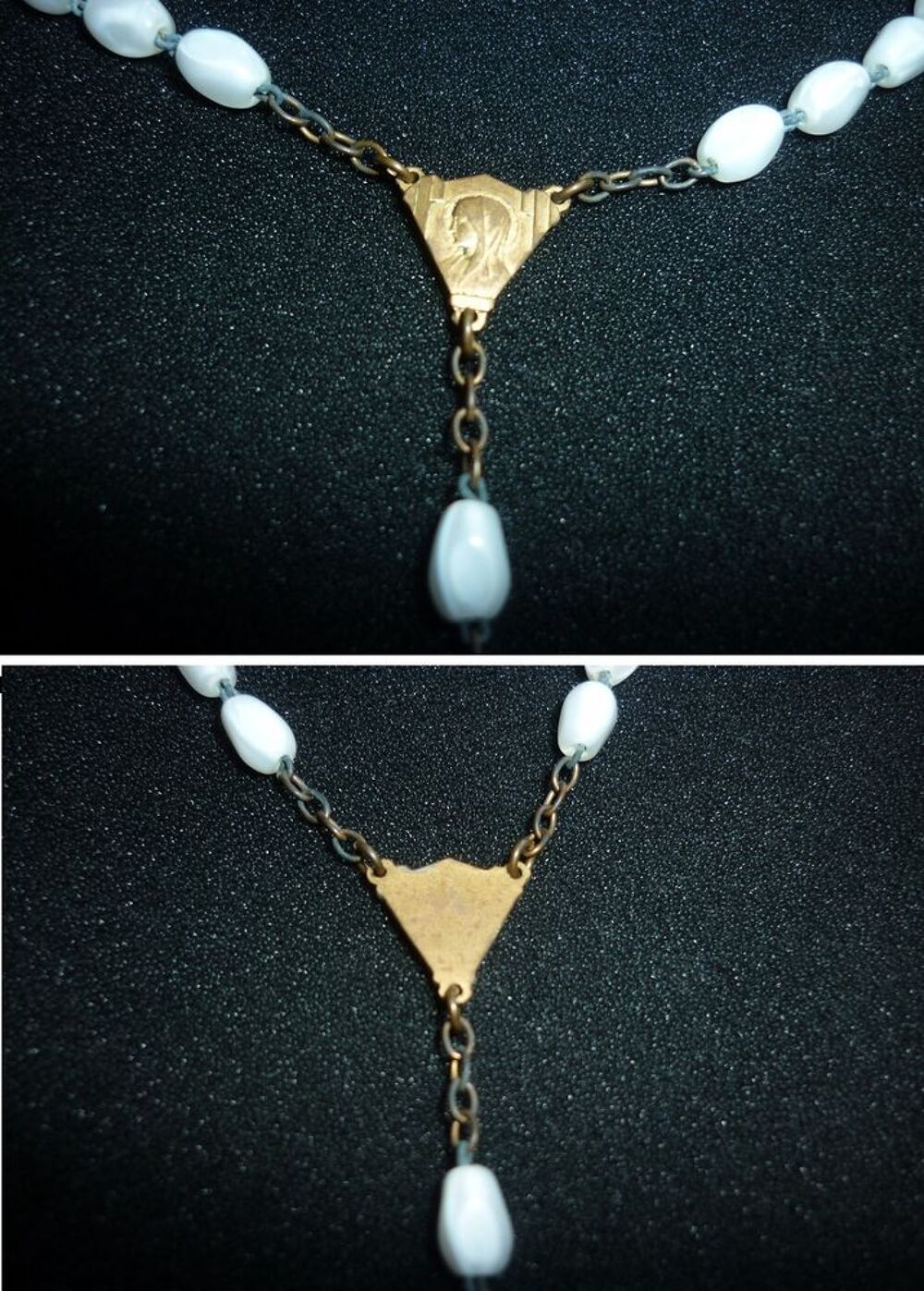 CHAPELET de premi&egrave;re COMMUNION vintage perles grains de riz Bijoux et montres