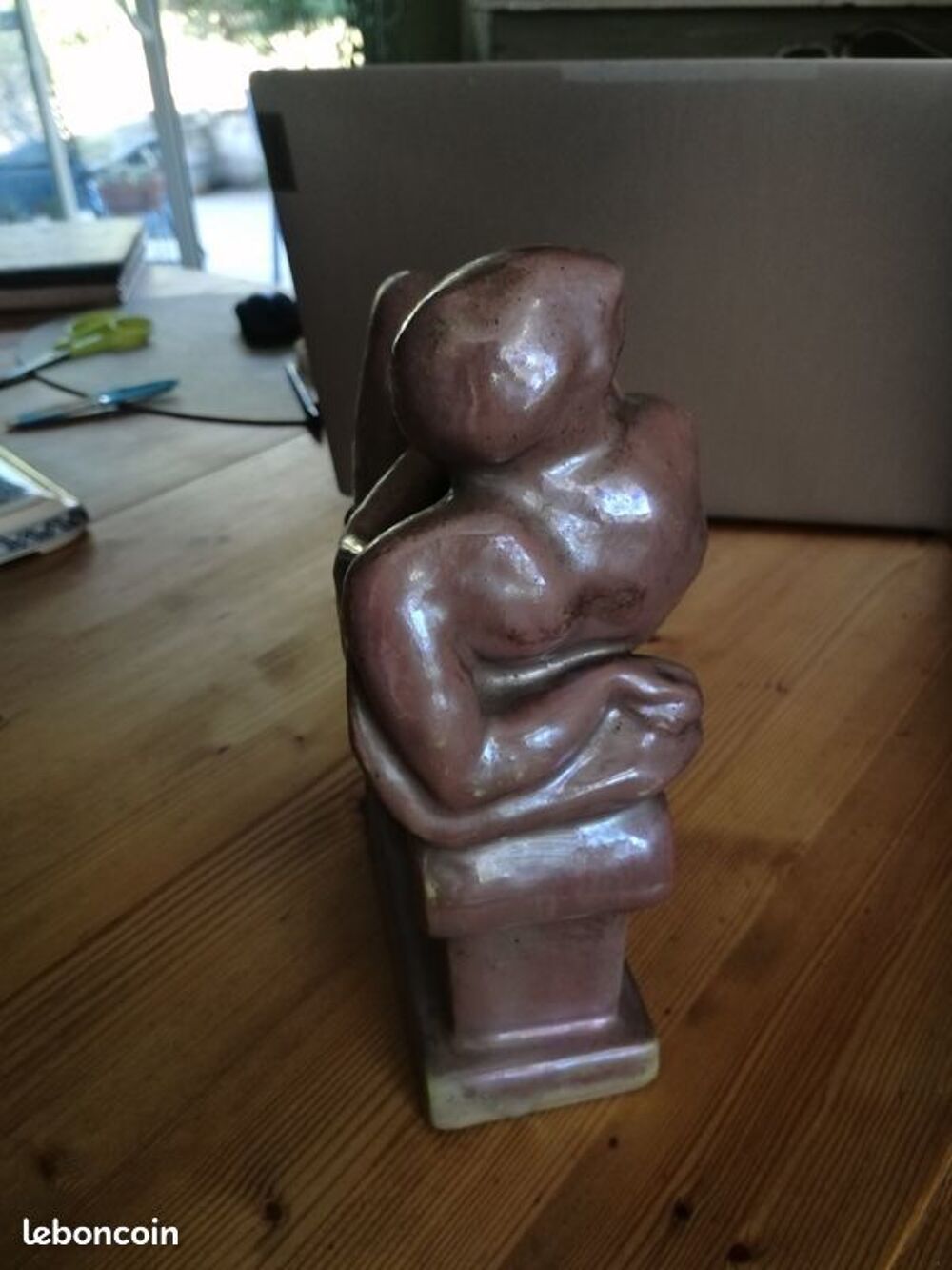 statue scupture statue violette faience porcelaine homme Décoration