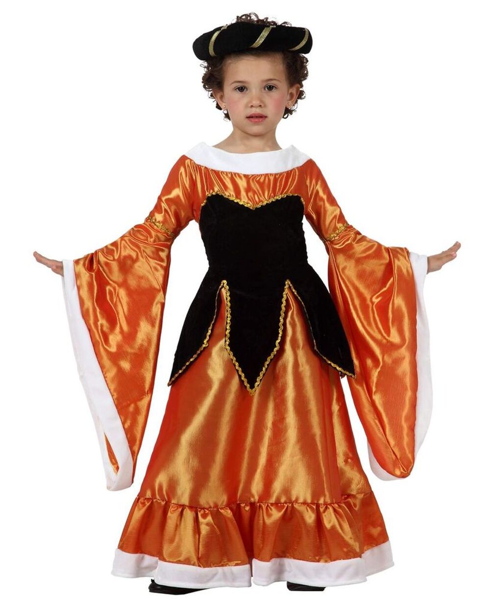Deguisement costume Dame m&eacute;di&eacute;vale orange 7-9 ans Jeux / jouets