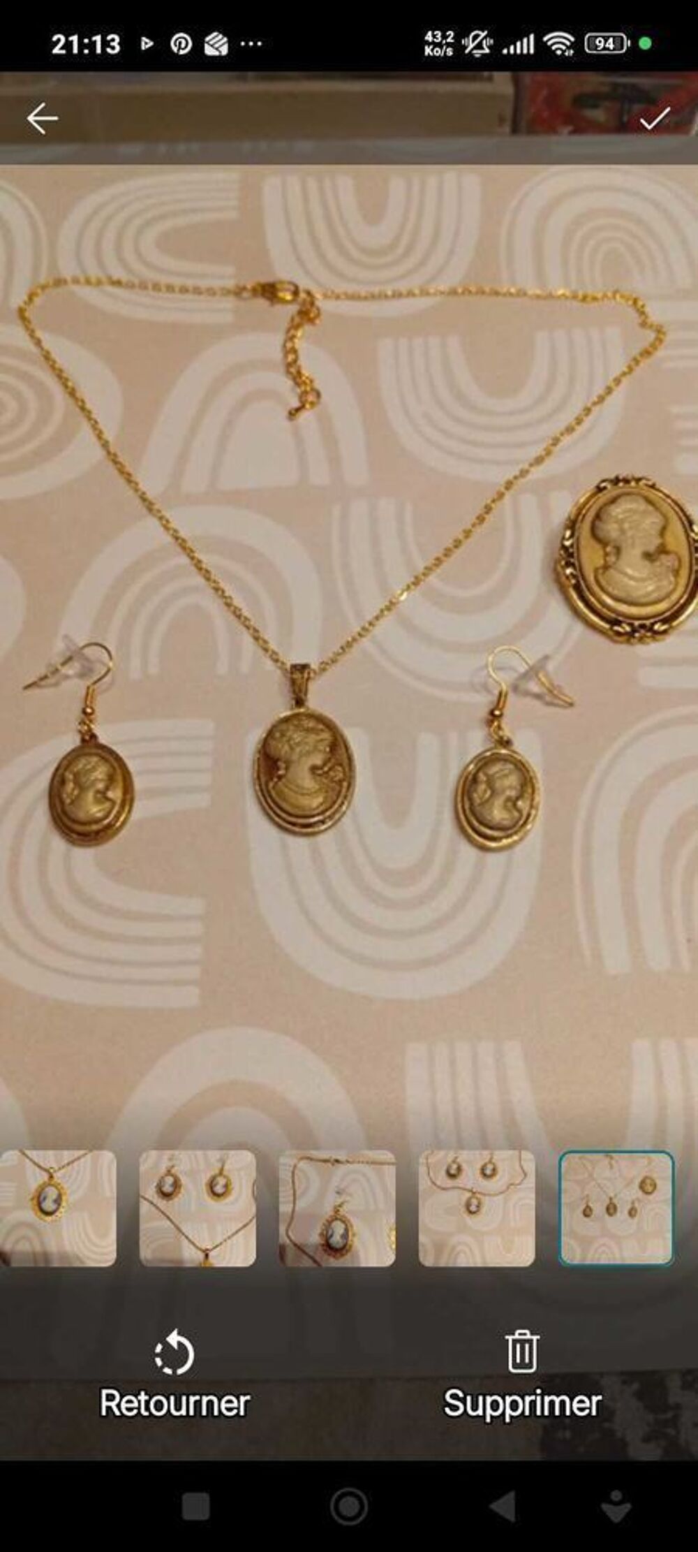 parure cam&eacute;e reine Victoria inoxydable hypoagergique neuve Bijoux et montres