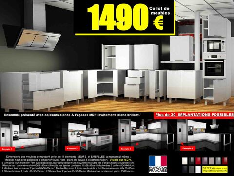 A VENDRE UN LOT DE 11 MEUBLES DE CUISINES NEUFS. 1490 Pau (64)