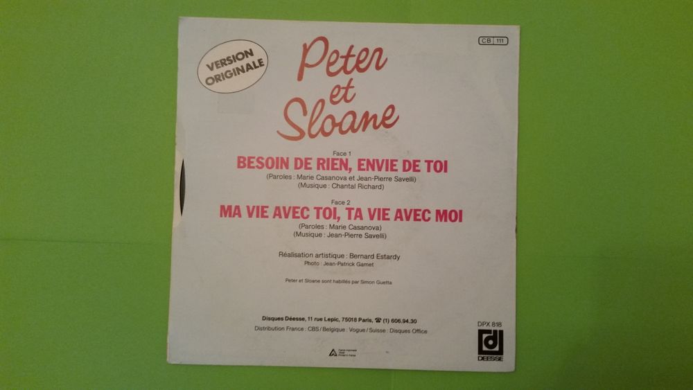 PETER ET SLOANE CD et vinyles