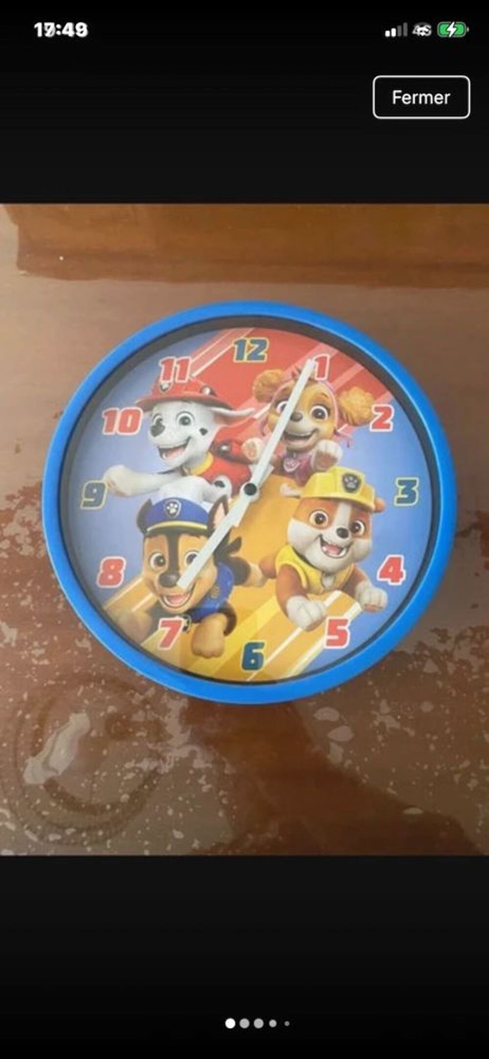 Horloge murale Pat Patrouille tr&egrave;s bon &eacute;tat Mobilier enfants