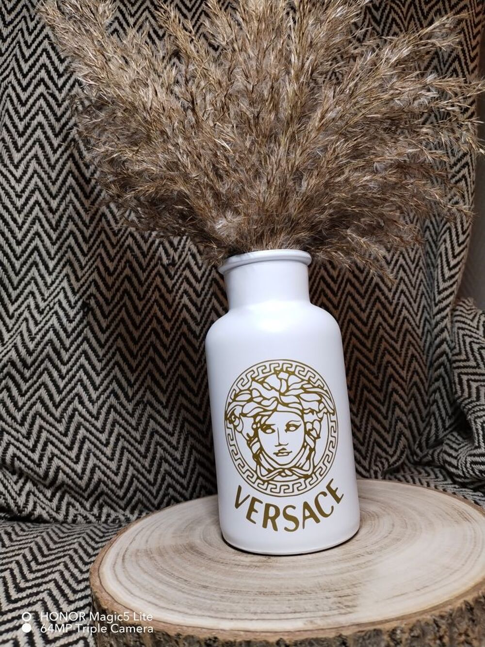 Vase personnalis&eacute; avec roseaux Décoration