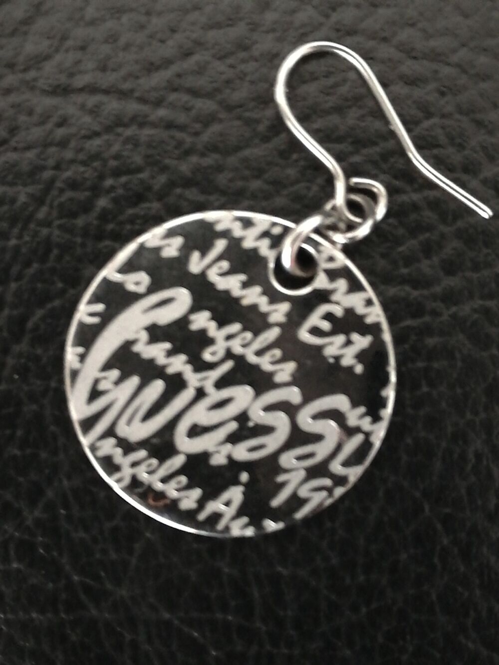 Boucle d'oreille disque m&eacute;tal Guess Bijoux et montres