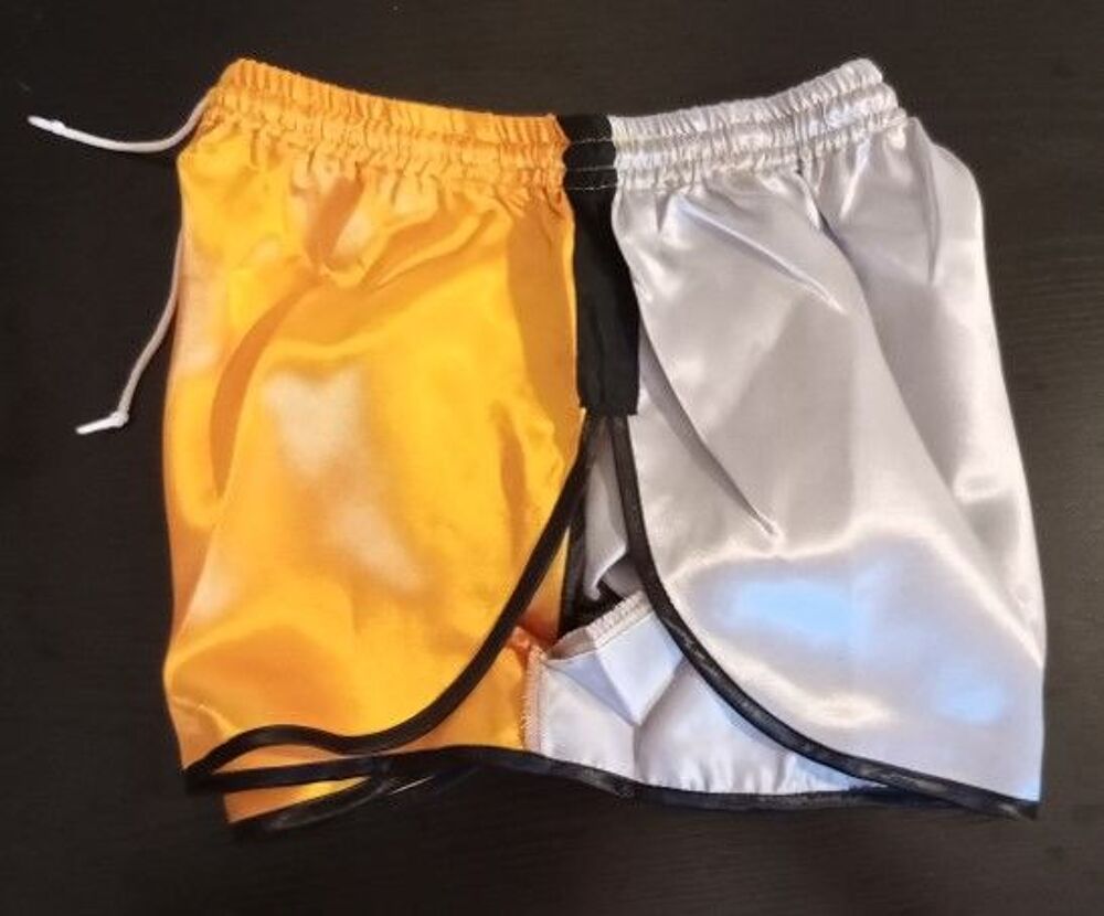 Short Nylon Satin Vintage bicol jaune/gris noir Taille M 42 Vêtements