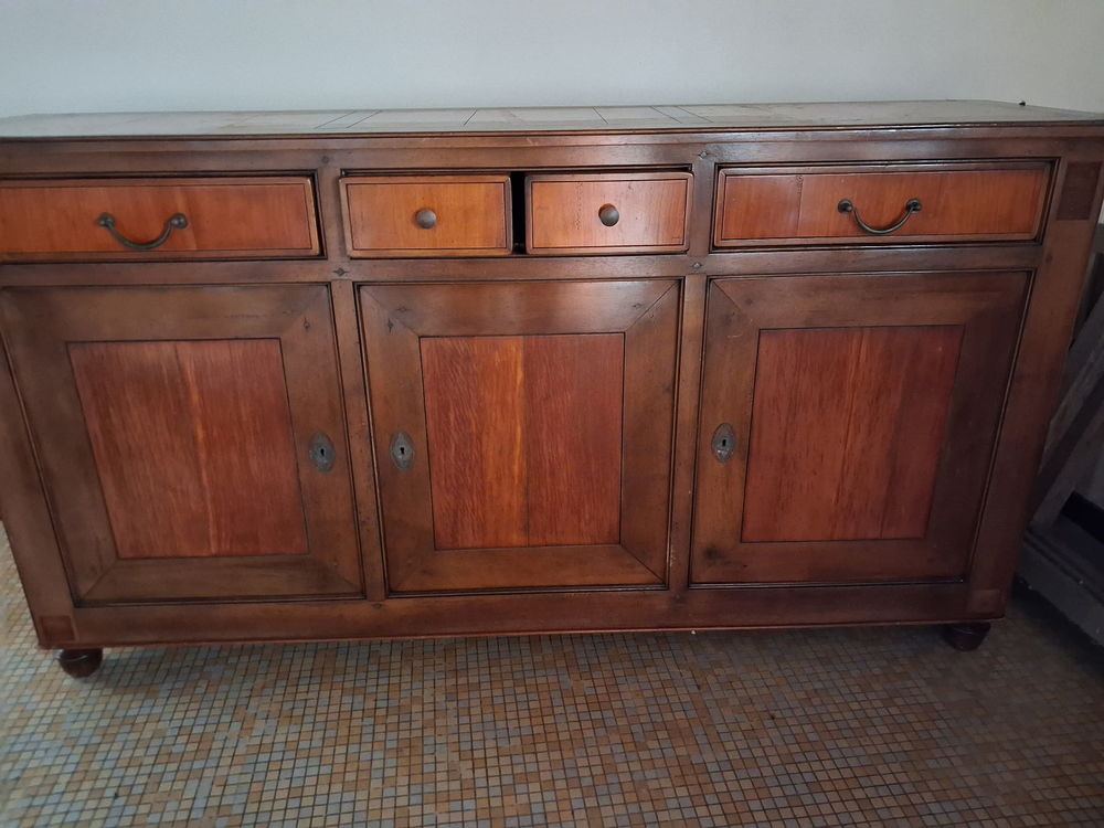 buffet 3 portes sejour 4tiroirs et table en merisier noyer Meubles