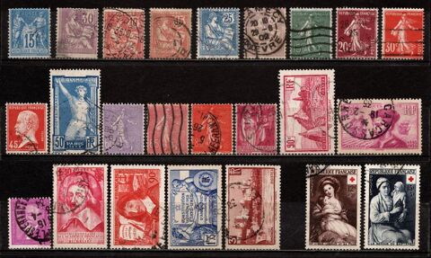 Lot timbres France oblit. de 1876/53  10% de cote, TB 9 Cholet (49)