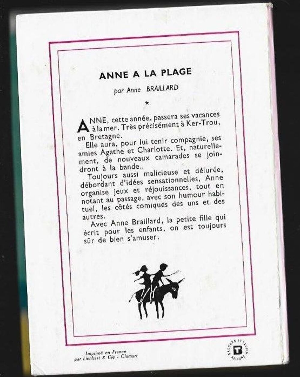 bibliotheque rose - anne a la plage - 1966 Livres et BD