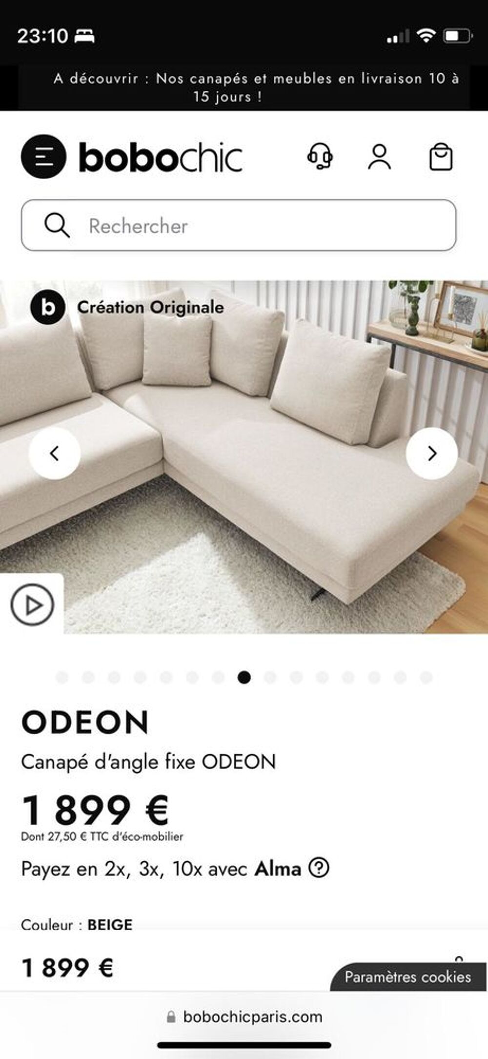CANAPE D'ANGLE GAUCHE DESIGN Meubles