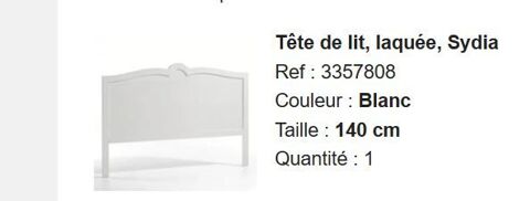 Tte de lit en bois blanc  pour lit 140  20 Carqueiranne (83)