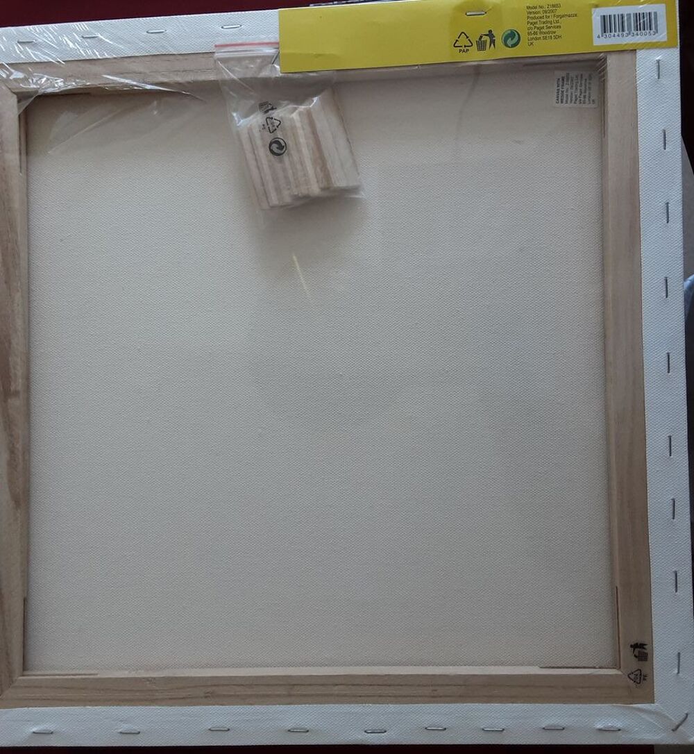 toile &agrave; peindre coton sur chassis 40x40 cm AVEC COINS neuve, Décoration