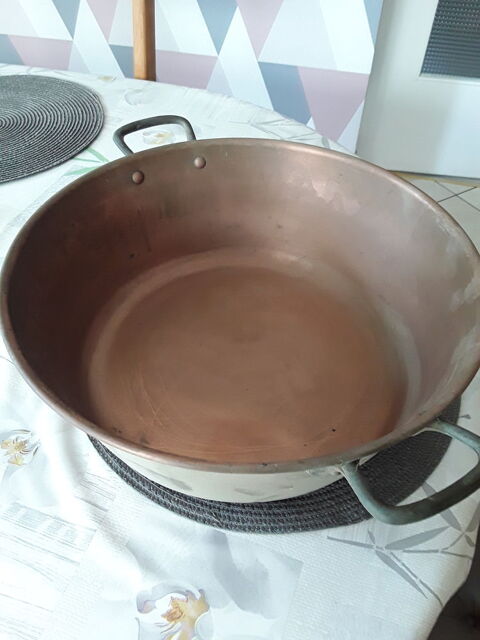 Bassine à confiture ou autre vintage cuivre rouge 38x19 Barzy-sur-Marne (02)