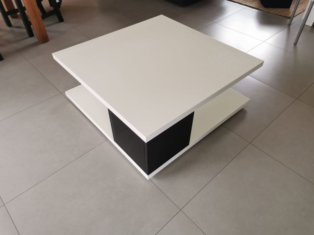 Table basse laqu&eacute; blanc Meubles