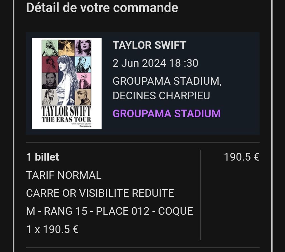 Taylor Swift Billetterie