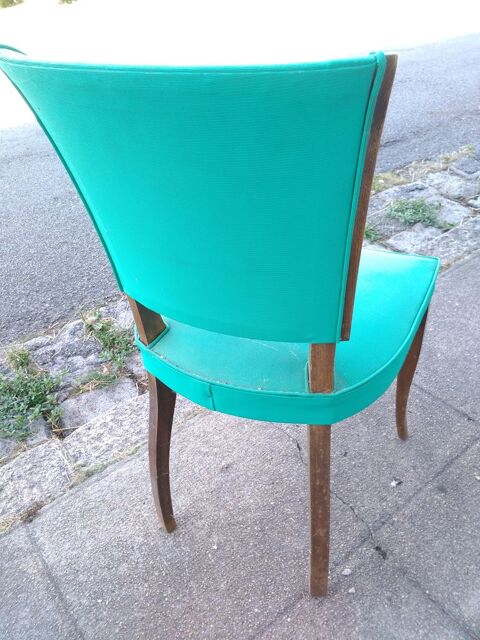Chaise verte design annees 60 bonne assise tres bon  etat  49 Guret (23)