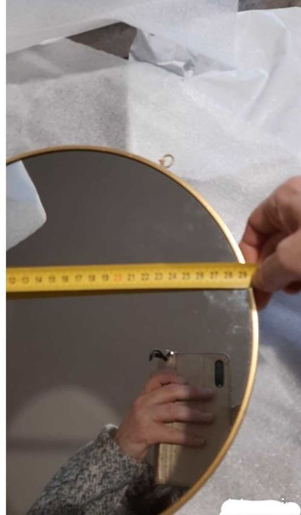 miroir rond dor&eacute; Décoration
