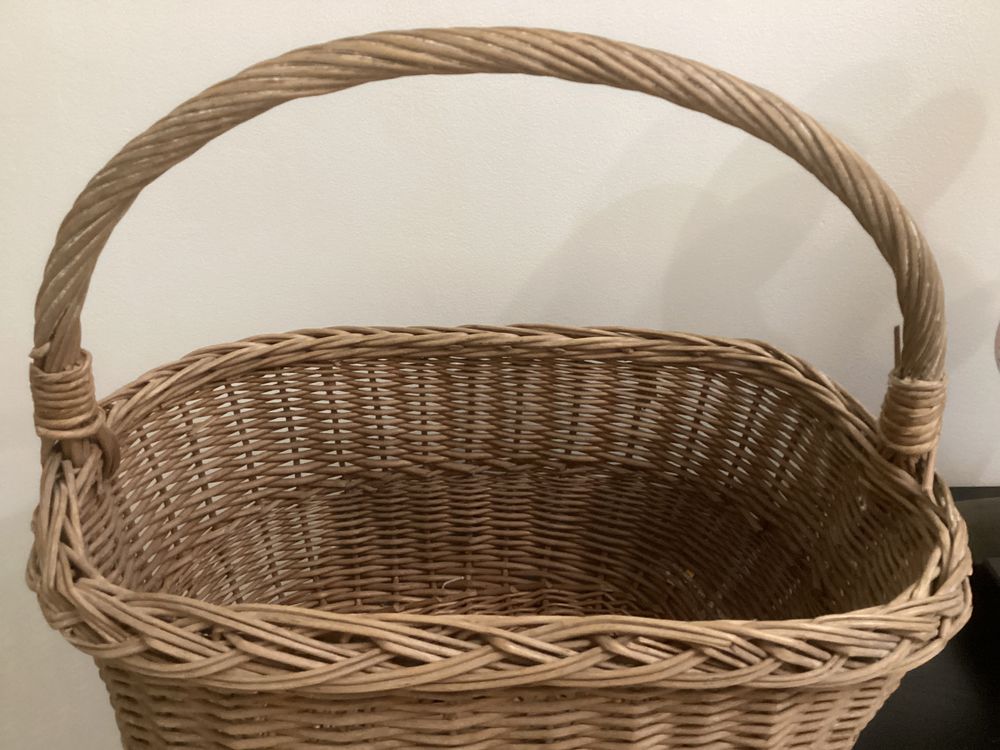 Panier vintage en Osier 1950 Décoration