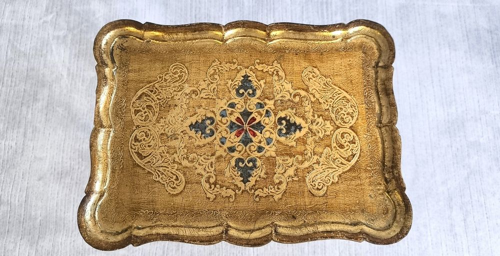 &Eacute;l&eacute;gante table d'appoint florentine ? D&eacute;cor peint &amp; superbe Meubles
