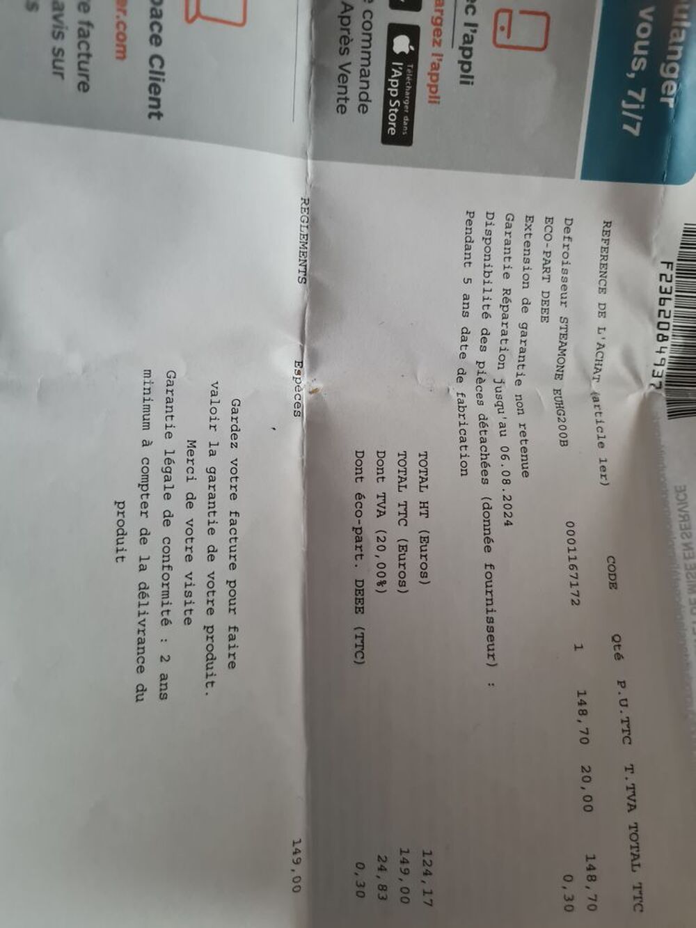 Defroisseur vapeur vertical Electroménager