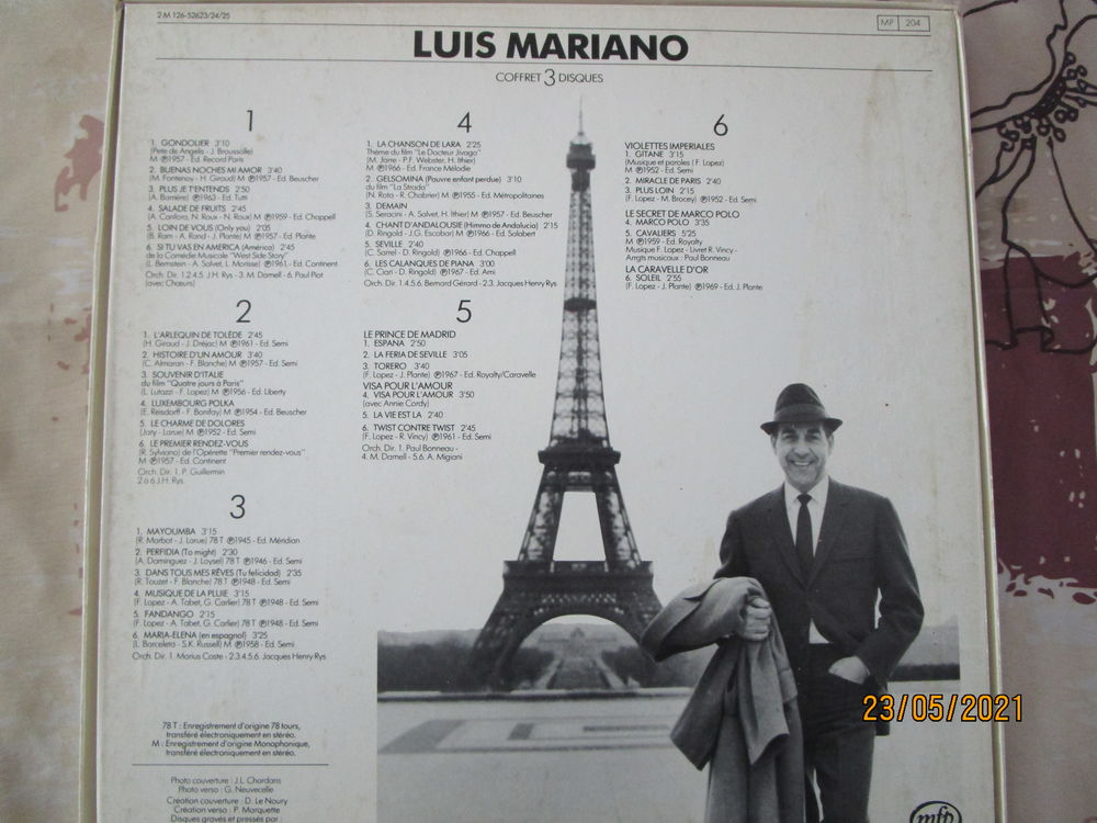 COFFRET album de TROIS vinyles de LUIS MARIANO CD et vinyles