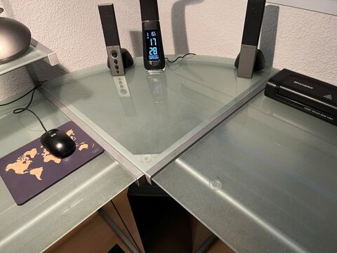 Bureau d'angle verre et mtal 50 Caussade (82)