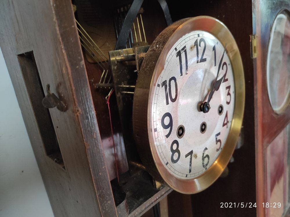 Horloge Murale Ancienne &agrave; Balancier A Restaurer Dcoration
