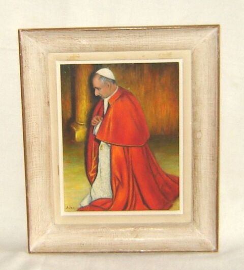 Rare Tableau peinture portrait du pape paul VI 60 Aromas (39)