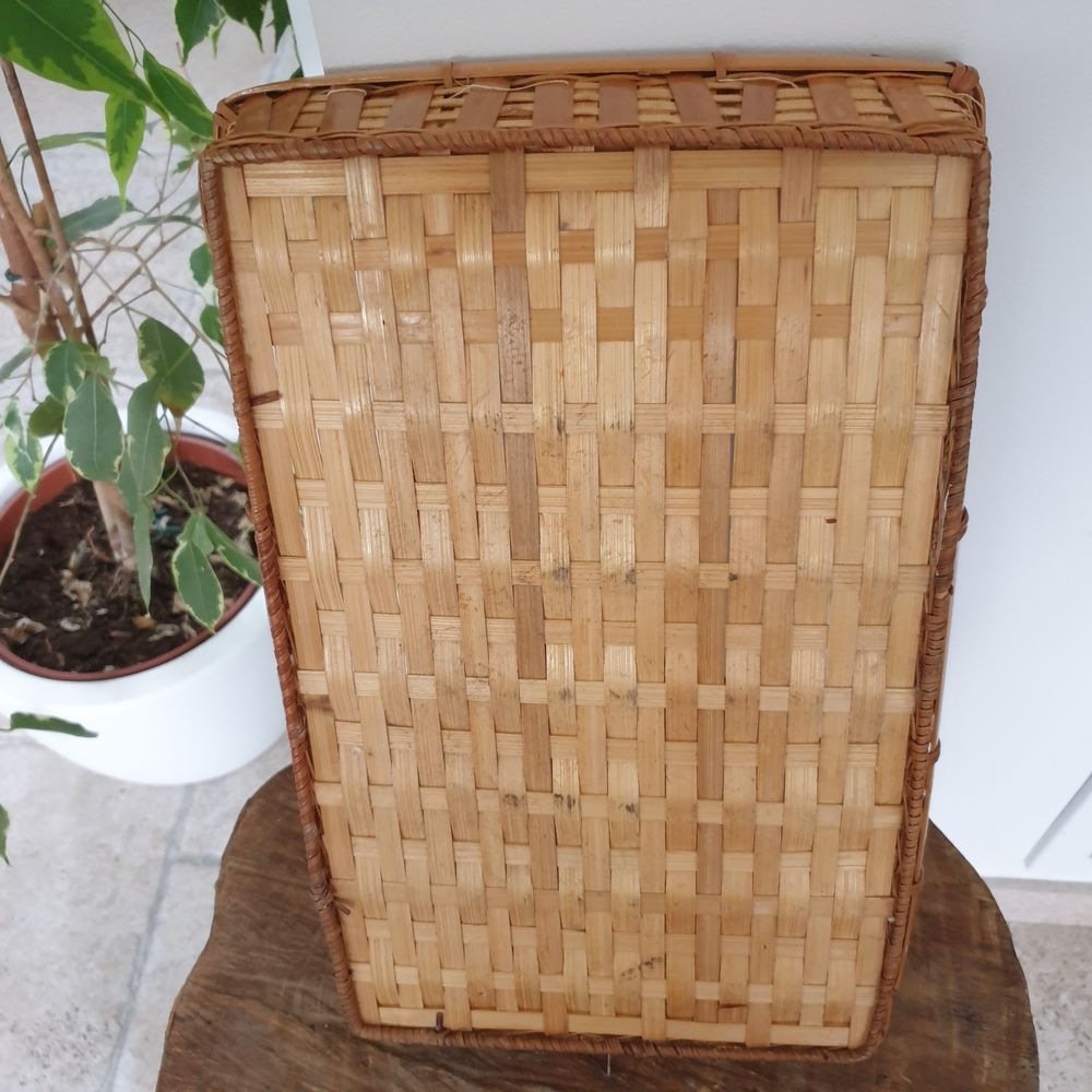 Plateau, Panier, Corbeille en bambou rectangulaire 34 X 21,5 Décoration