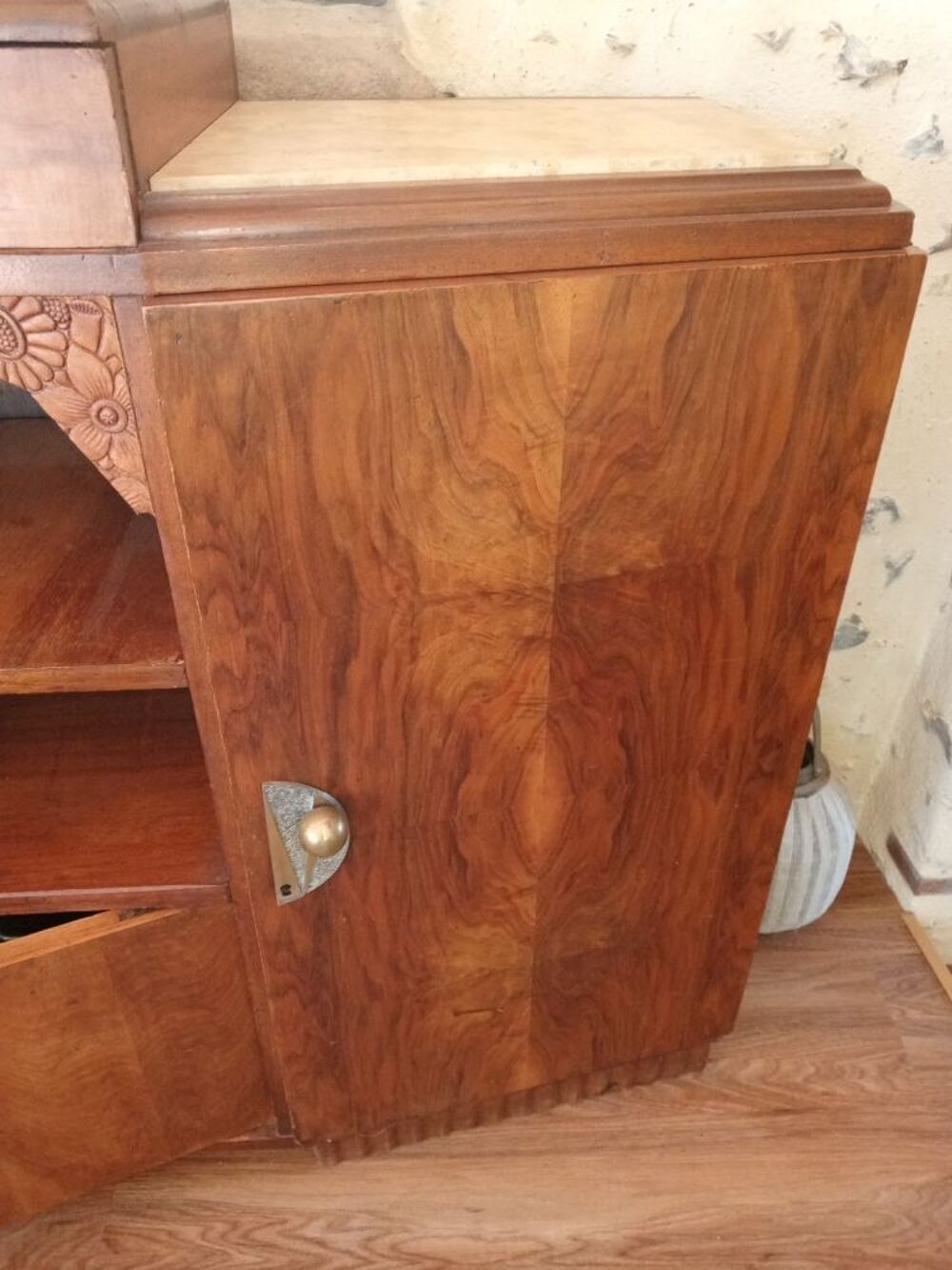 Buffet Bas placage en loupe d'orme Art D&eacute;co Meubles
