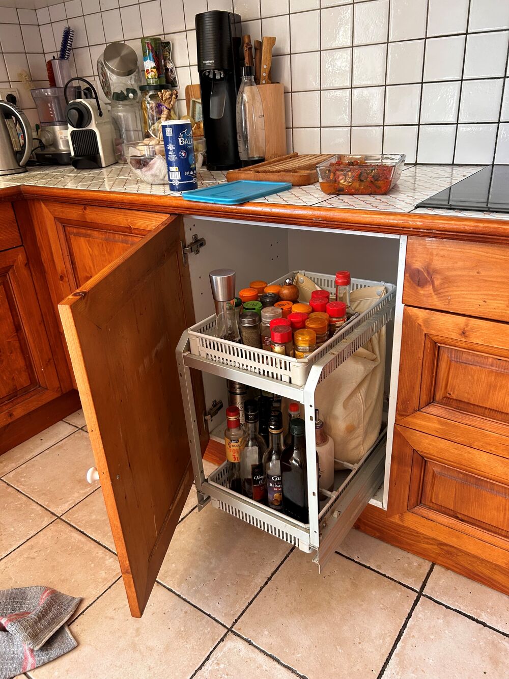 Cuisine bois, , modules ergonomiques, &eacute;vier double (+ hotte) Meubles