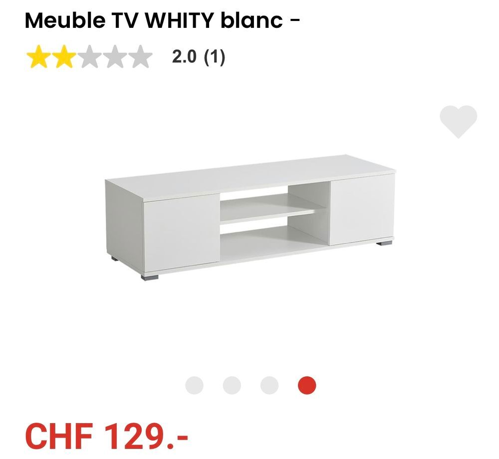 Meuble Hi fi blanc laqu&eacute; propre Meubles