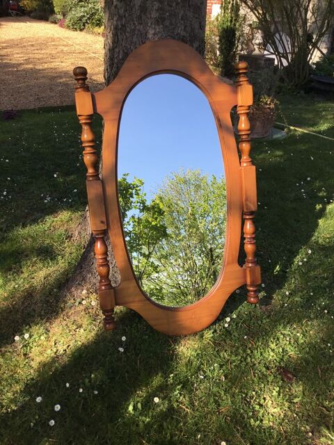 Miroir ovale en pin 90 lincourt-Sainte-Marguerite (60)