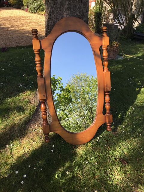 Miroir ovale en pin  90 lincourt-Sainte-Marguerite (60)