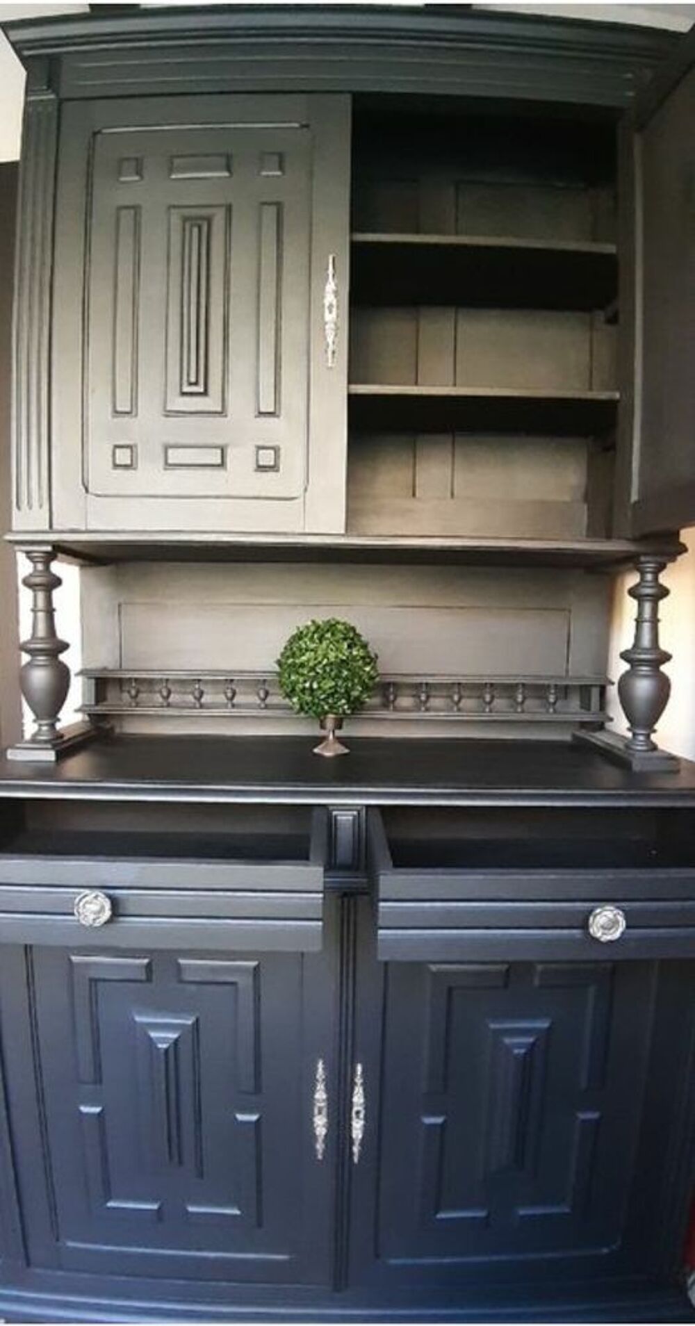Vaisselier noir, blue , meuble en bois Meubles