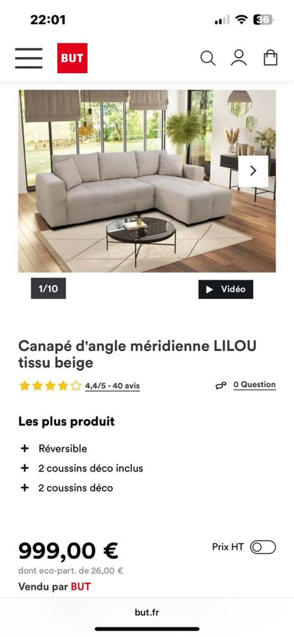 Canap&eacute; d'angle convertible Meubles