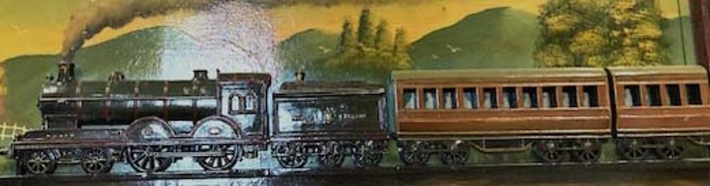 Tableau ancien Anglais sur les chemins de fer 
