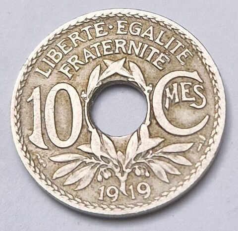 Pice de monnaie 10 centimes Lindauer 1919 France 1 Cormery (37)