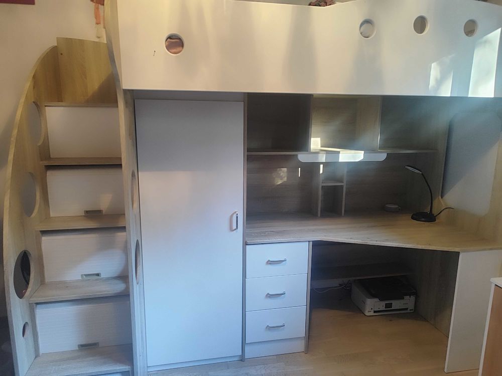 lit mezzanine 90&agrave;-190cm avec rangement Meubles