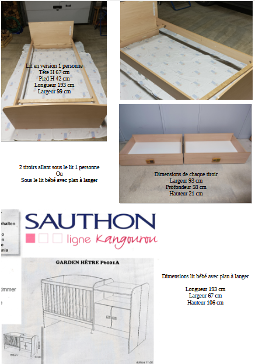 Chambre b&eacute;b&eacute; transformable Mobilier enfants