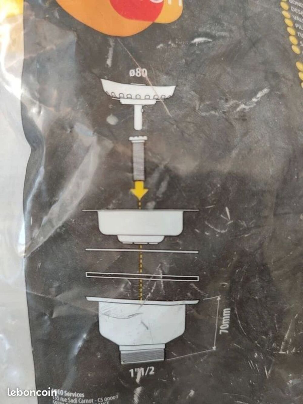 Ensemble de 2 Bondes &eacute;vier &agrave; panier avec un trop plein Neuf Bricolage