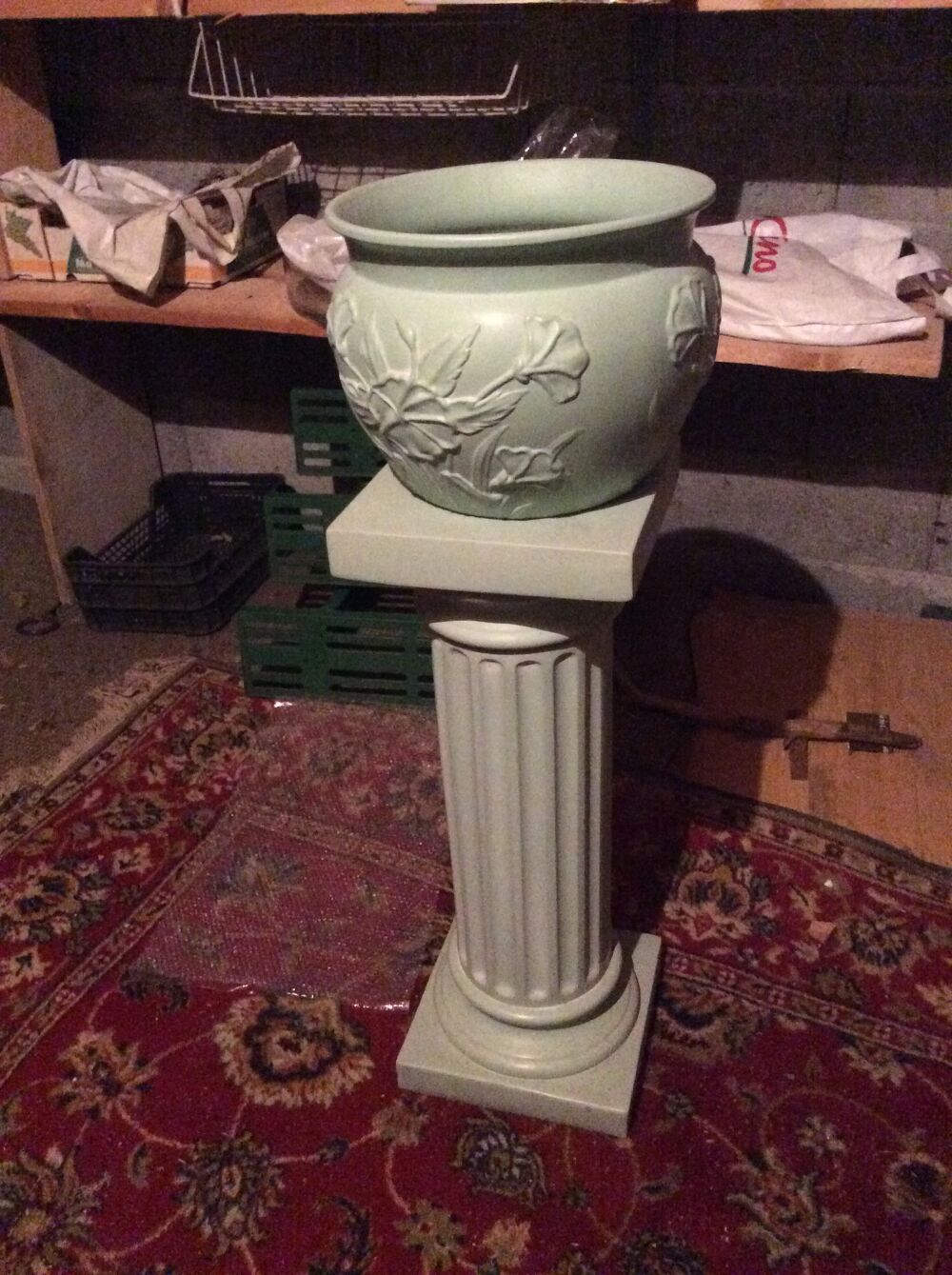 Vase avec son pied support Décoration