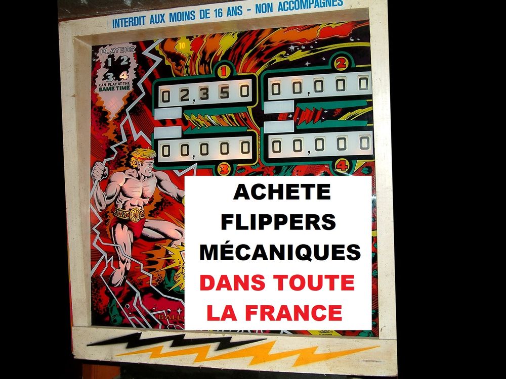 RECHERCHE flippers M&Eacute;CANIQUES Gottlieb - Toute FRANCE 