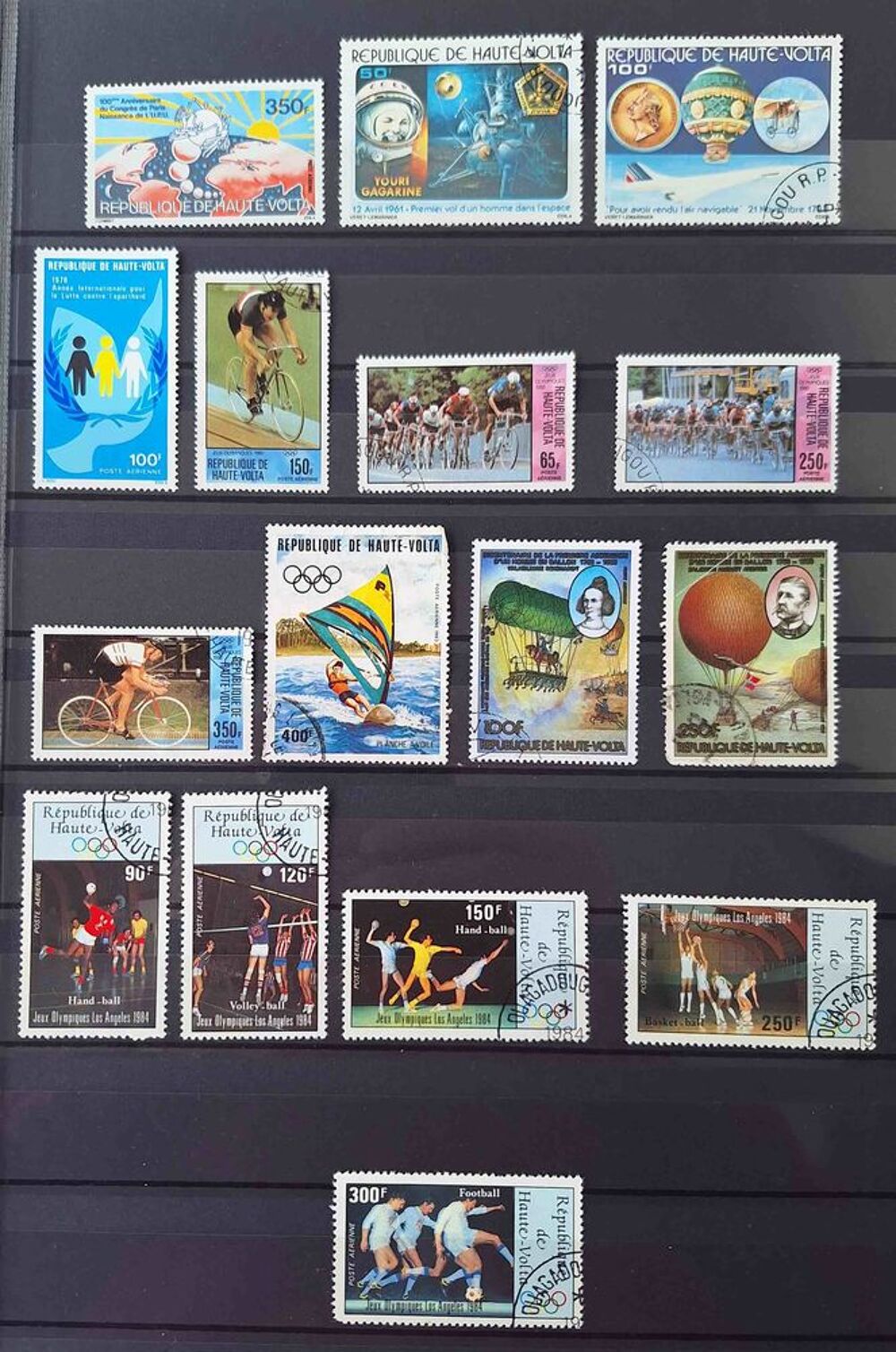 S&eacute;rie de timbres de collection de Haute-Volta bis 