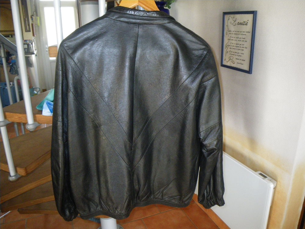 Blouson et Pantalon Cuir Noir Agneau tr&egrave;s fin V�tements