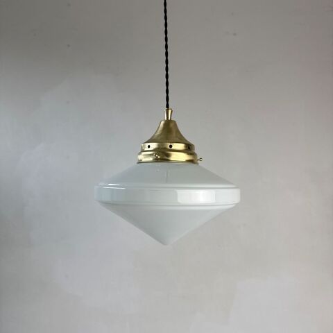 SUSPENSION ANCIENNE EN OPALINE 24 CM ART-DECO 
170 Lille (59)