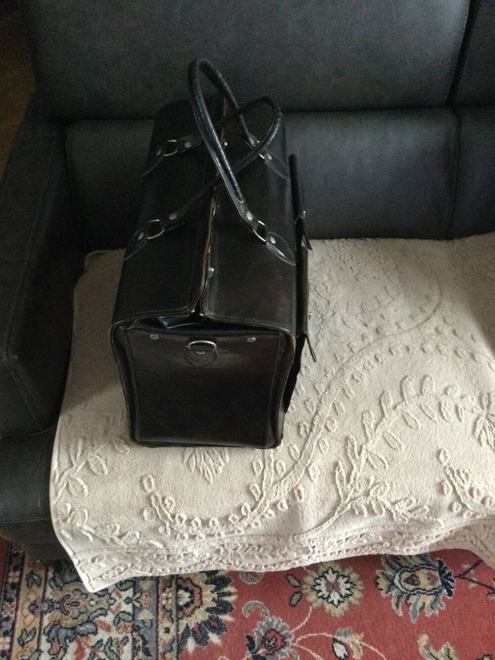 SAC VOYAGE NOIR CUIR CHAMEAU Maroquinerie