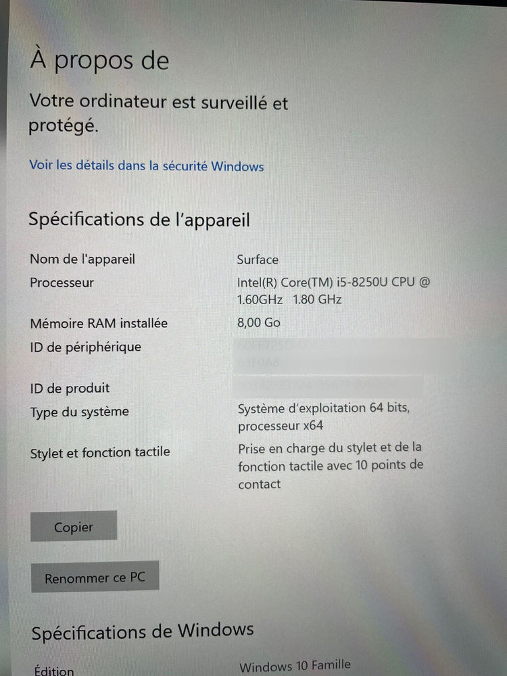 Microsoft surface pro 6 Matériel informatique