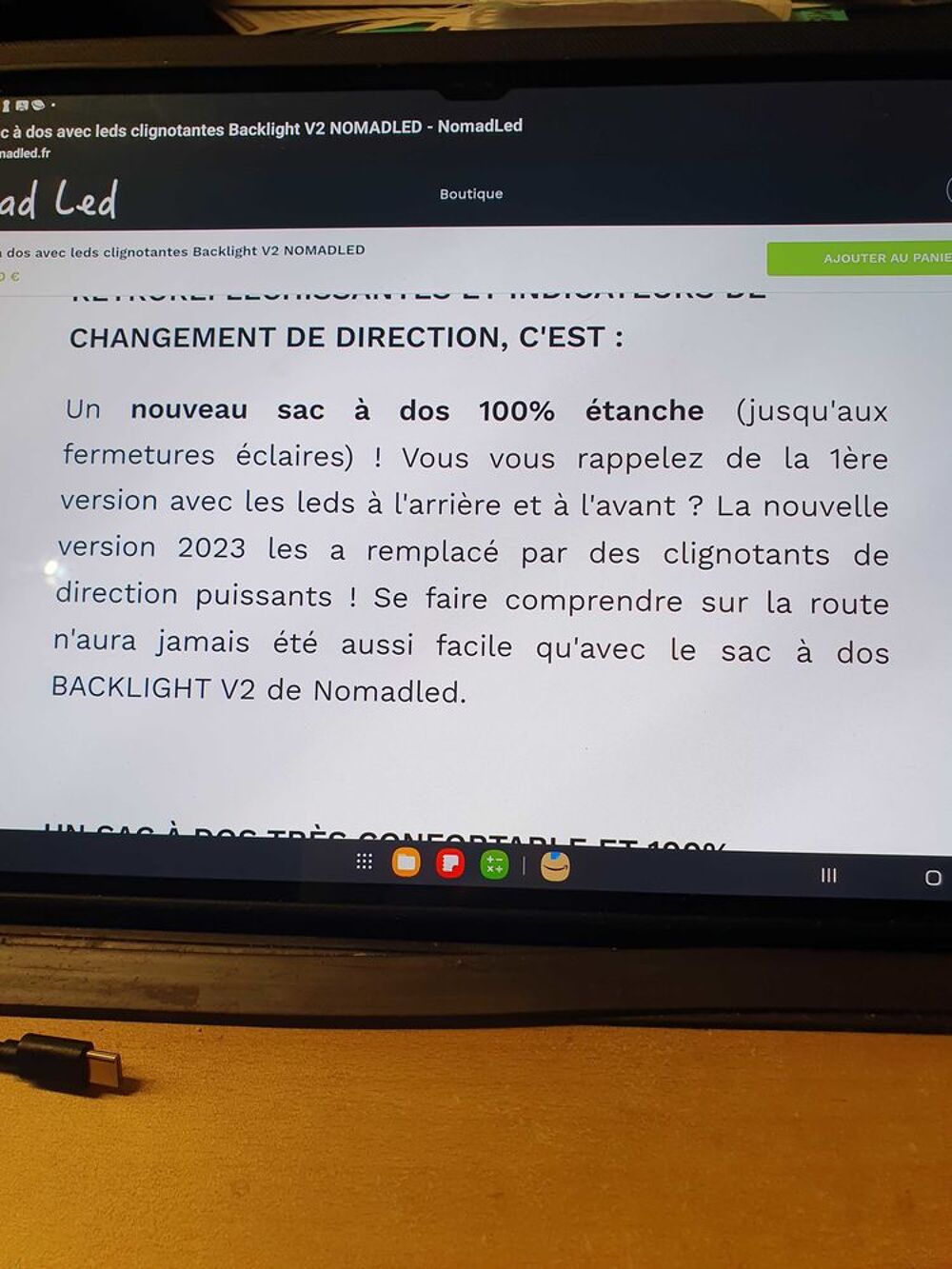 Sac &agrave; dos avec leds clignotants pour cycliste Vélos