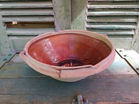 Ancienne Grande Jatte � Lait Gr�sale Terre Cuite Verniss�e 60 Loches (37)